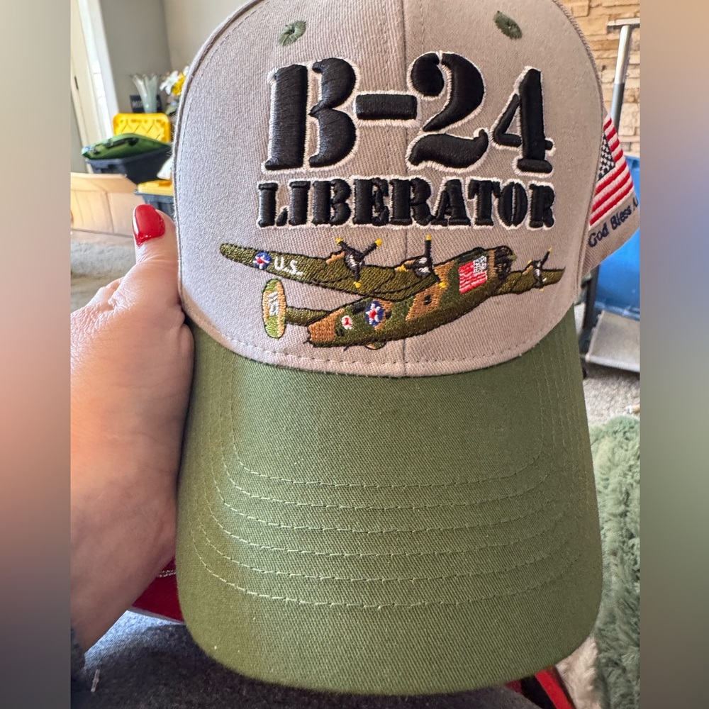 B-24 Liberator trucker hat with Velcro. New w/o tags. God Bless America